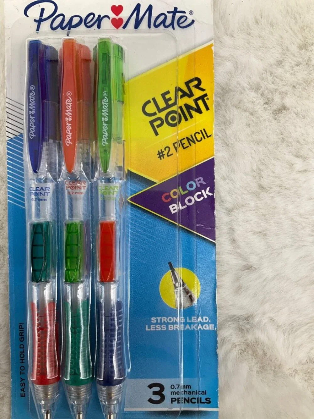 Paper Mate Clear Point #2 Pencils Color Block 3 Count 0.7mm NEW - Picture 2 of 4